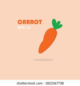 Vector illustration of fresh carrot vegetables. carrot icon with green leaves on it, straight plucked from the garden.