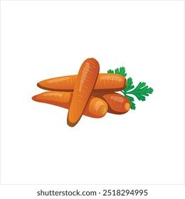 Vector Illustration of Fresh Carrots Design