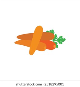 Ilustración vectorial de diseño de zanahorias frescas