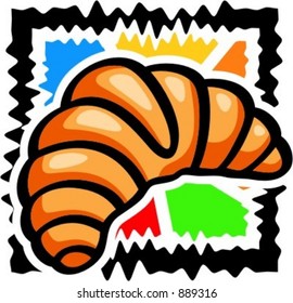 A vector illustration of a fresh croissant.