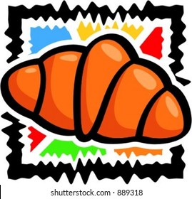 A vector illustration of a fresh croissant.
