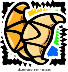 Ilustración vectorial de croissants frescos.