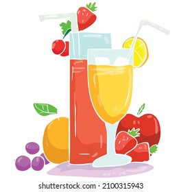 a vector illustration of a fresh drink cocktail to complement your health-related or restaurant-related designs