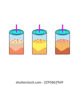 vector illustration of fresh drink, juice, boba, etc.