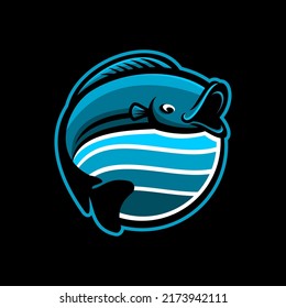vector illustration of fresh fish, fishing for fish