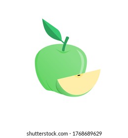 vector illustration of fresh green apple