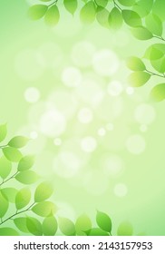 Vector illustration of fresh green and bokeh