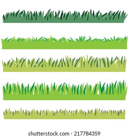 Vector illustration of fresh green grass blades on white background, ideal for nature and seasonal design themes.