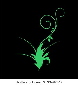 vector illustration of fresh green plant motifs for decoration or others