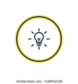 Vector illustration of fresh idea icon line. Beautiful advertisement element also can be used as bulb icon element.