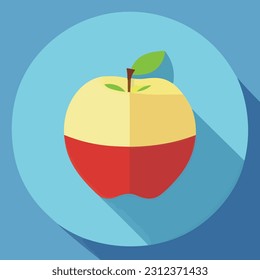 Vector illustration of fresh and juicy apple