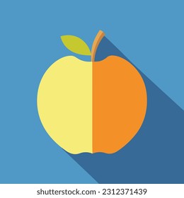 Vector illustration of fresh and juicy apple