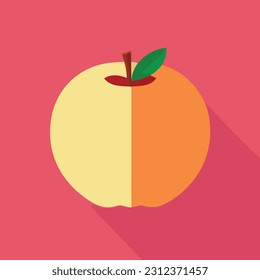 Vector illustration of fresh and juicy apple