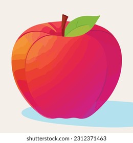 Ilustración vectorial de manzana fresca y jugosa