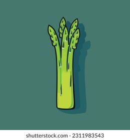Vector illustration of fresh and juicy asparagus