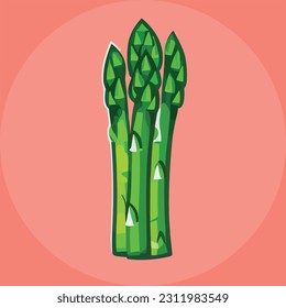 Vector illustration of fresh and juicy asparagus
