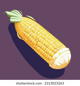 Vector illustration of fresh and juicy corn