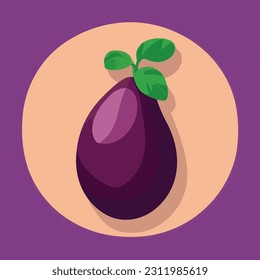 Vector illustration of fresh and juicy eggplant