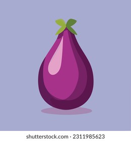 Vector illustration of fresh and juicy eggplant