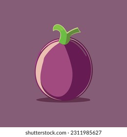 Vector illustration of fresh and juicy eggplant