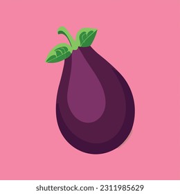 Vector illustration of fresh and juicy eggplant