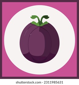 Vector illustration of fresh and juicy eggplant