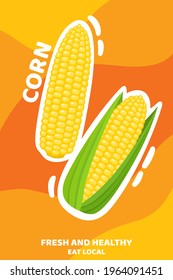 Vector illustration of fresh juicy fruit poster.