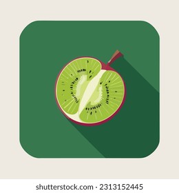 Vector illustration of fresh and juicy kiwi fruit