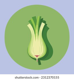 Vector illustration of fresh and juicy leek