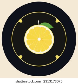 Vector illustration of fresh and juicy lemon