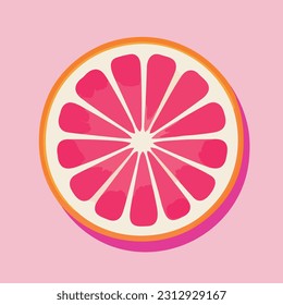 Ilustración vectorial de naranja o pomelo fresco y jugoso