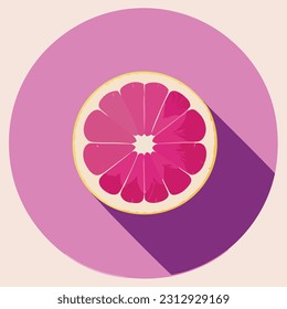 Vector illustration of fresh and juicy orange or grapefruit