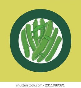 Vector illustration of fresh and juicy peas or beans