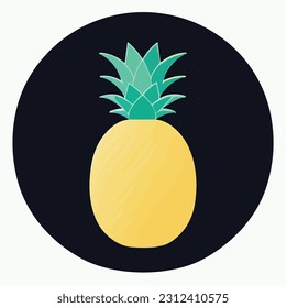 Vector illustration of fresh and juicy pineapple