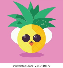 Vector illustration of fresh and juicy pineapple