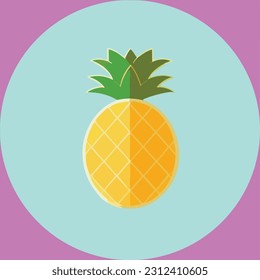 Vector illustration of fresh and juicy pineapple