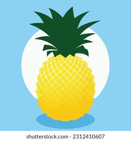 Ilustración vectorial de piña fresca y jugosa