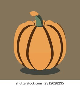 Vector illustration of fresh and juicy pumkin. Halloween pumpkin