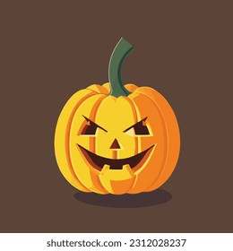 Vector illustration of fresh and juicy pumkin. Halloween pumpkin