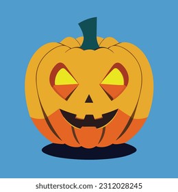 Vector illustration of fresh and juicy pumkin. Halloween pumpkin