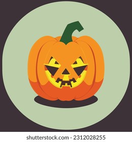 Vector illustration of fresh and juicy pumkin. Halloween pumpkin