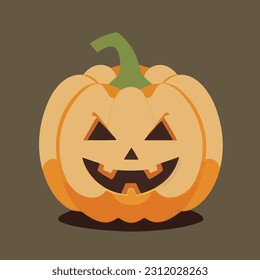 Vector illustration of fresh and juicy pumkin. Halloween pumpkin