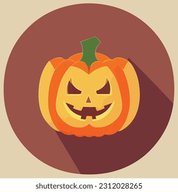 Vector illustration of fresh and juicy pumkin. Halloween pumpkin