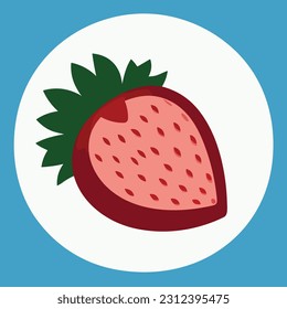 Vector illustration of fresh and juicy strawberry