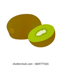 Vektorgrafik einer frischen Kiwi-Frucht auf weißem Hintergrund