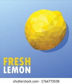 Vector illustration of fresh lemon with blue background.