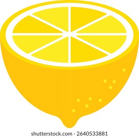 Vector illustration of a fresh lemon. Clean, flat design suitable for juice, summer, and healthy food concepts. Easy to recolor as lime. Fresh market visuals, seasonal promotions