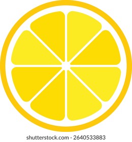 Vector illustration of a fresh lemon. Clean, flat design suitable for juice, summer, and healthy food concepts. Easy to recolor as lime. Fresh market visuals, seasonal promotions