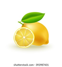 Vector illustration of fresh lemon. Isolated.