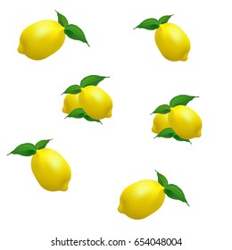 Vector illustration of Fresh lemon isolated on white background